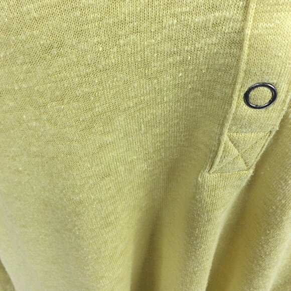 Aerie Henley Top Womens Size XXL 2XL Yellow Linen Blend Long Sleeve Aeropostale - Picture 9 of 12